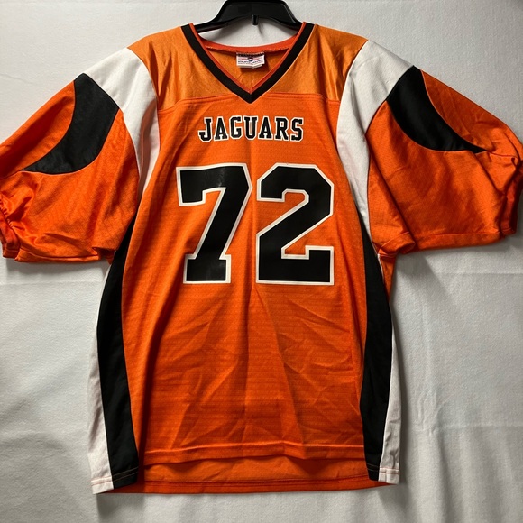 JAGUARS FOOTBALL Men’s XL. Game day Practice Football Jersey Orange Black - Picture 1 of 5